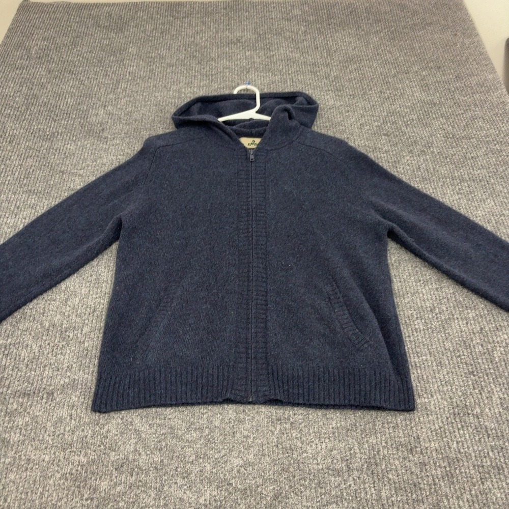 EMS Hoodie Sweater Womens M Navy Wool Blend Full Zip Knit Gorpcore Outdoor